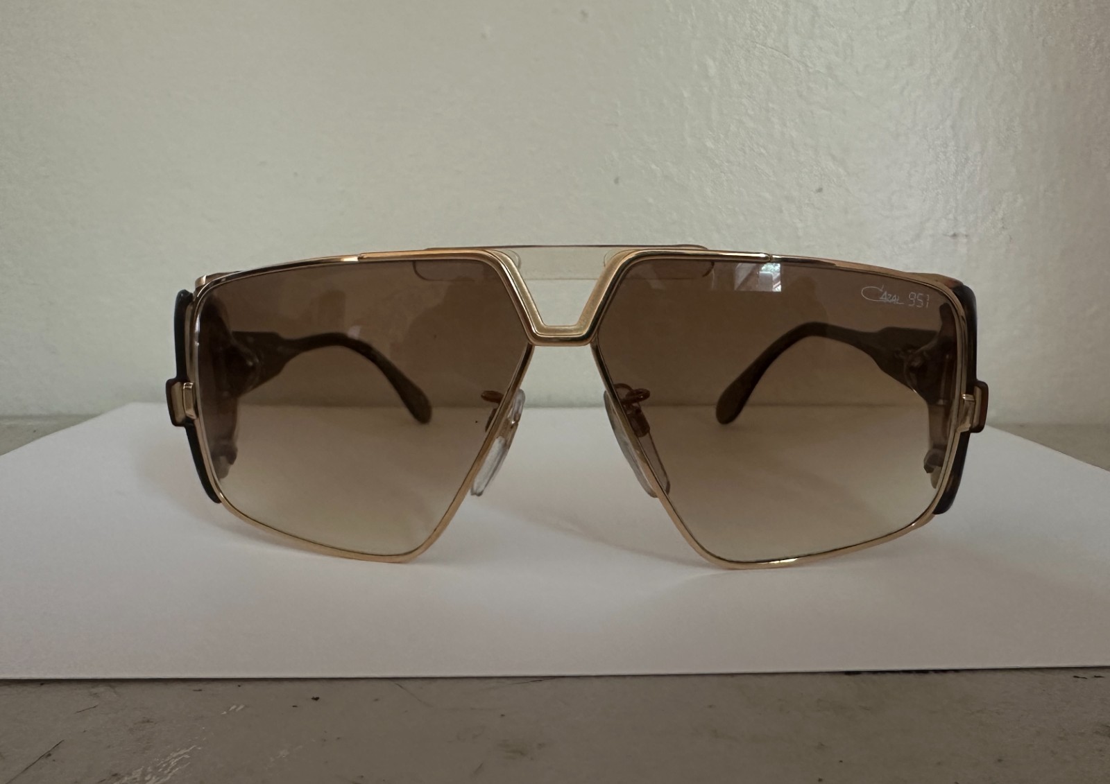 Vintage Cazal 951 97 Sunglasses West Germany Gold Brown Vintage Cazal 951 97 Sunglasses West Germany Gold Brown