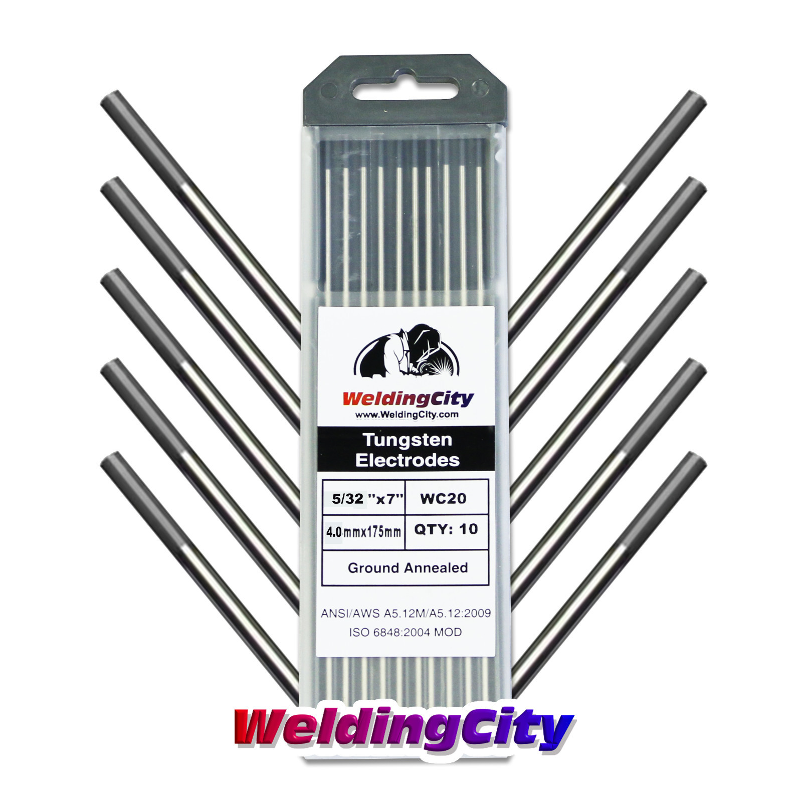 WeldingCity® 10-pk TIG Welding Tungsten Electrode 2% Ceriated (Gray) 5/32