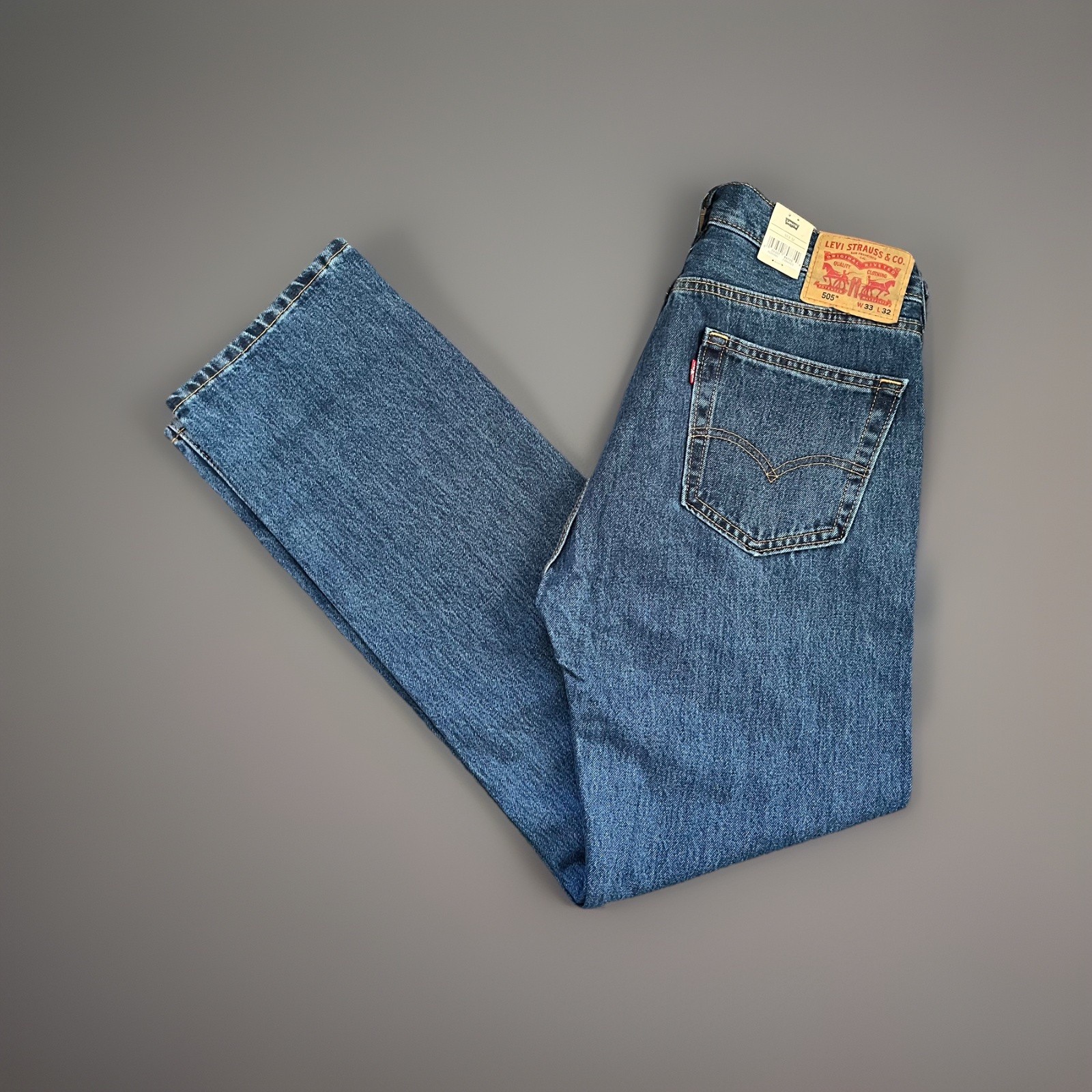Levis 505 Jeans New Mens 33x32 Regular Fit Straight Leg New With Tags 