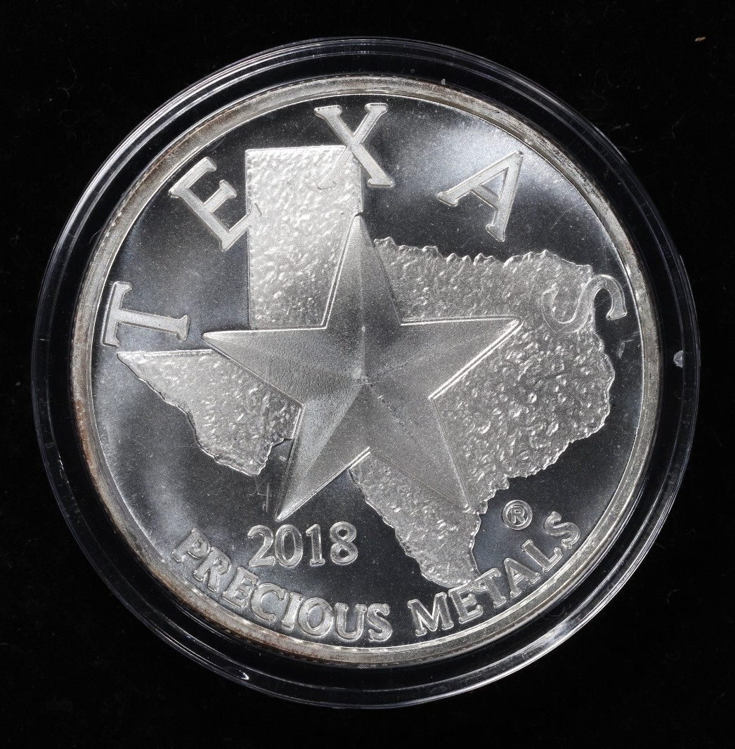 2018 Precious Metals Texas 1oz .9999 Fine Silver Round