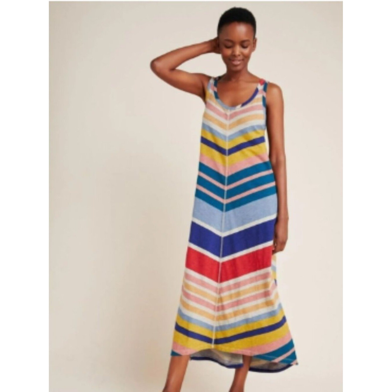 Anthropologie Saturday Sunday Laila Chevron Dress Midi Maxi dress Size Small
