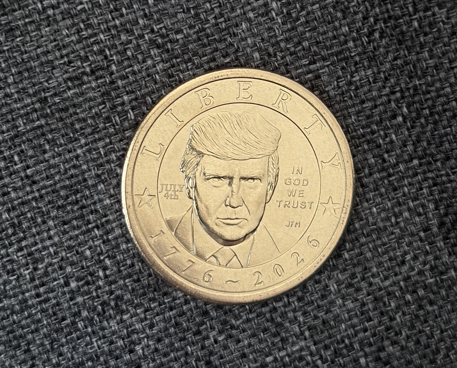 One 2026 Semiquincentennial Donald J. Trump $1 Coin W/ July 4th Privy - IN HAND One 2026 Semiquincentennial Donald J. Trump $1 Coin W/ July 4th Privy - IN HAND