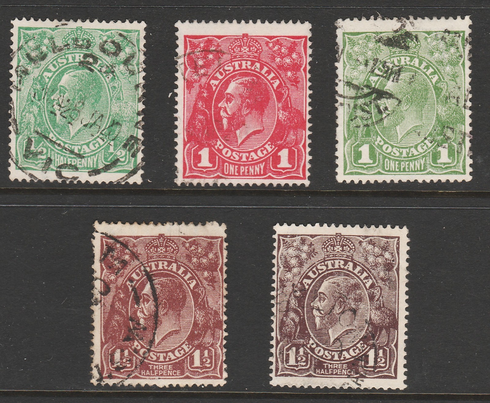 1918 KGV LMW COMPLETE SET 5 \