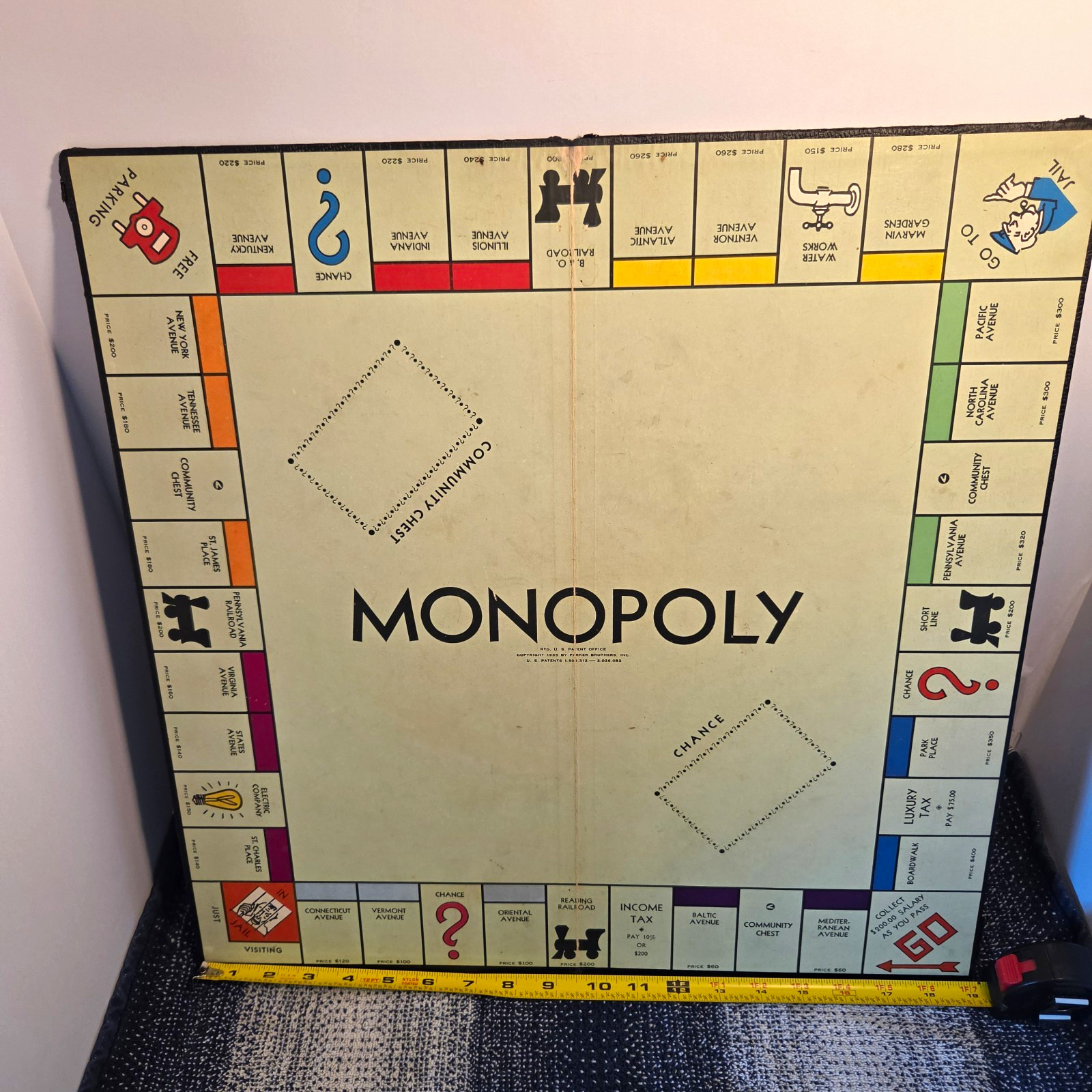 Vintage Monopoly Game Board No Game Pieces Just Board Rare