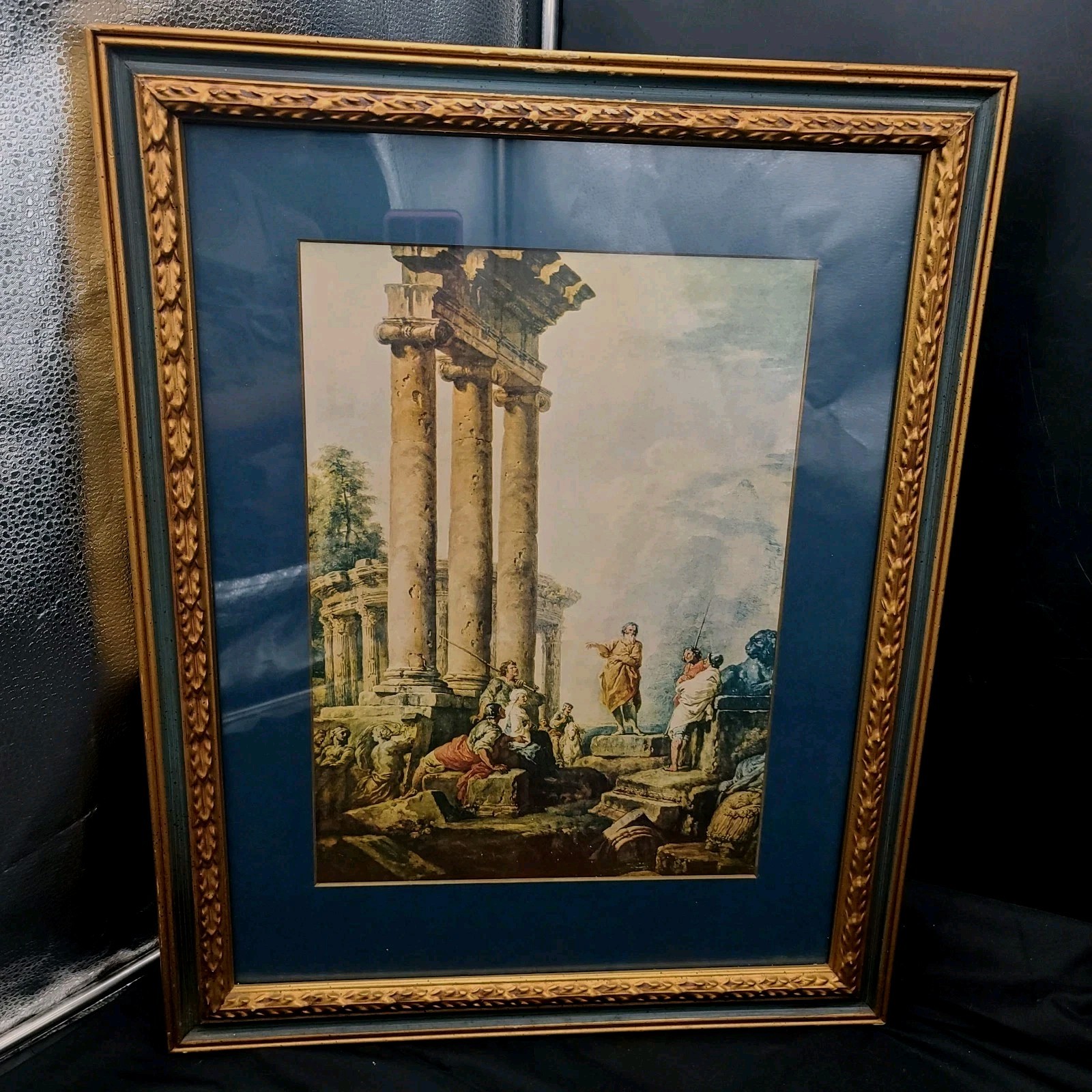 Vintage Giovanni Paolo Panini Saint PAUL PREACHING IN RUINS Print Framed Mat 17\ Vintage Giovanni Paolo Panini Saint PAUL PREACHING IN RUINS Print Framed Mat 17\