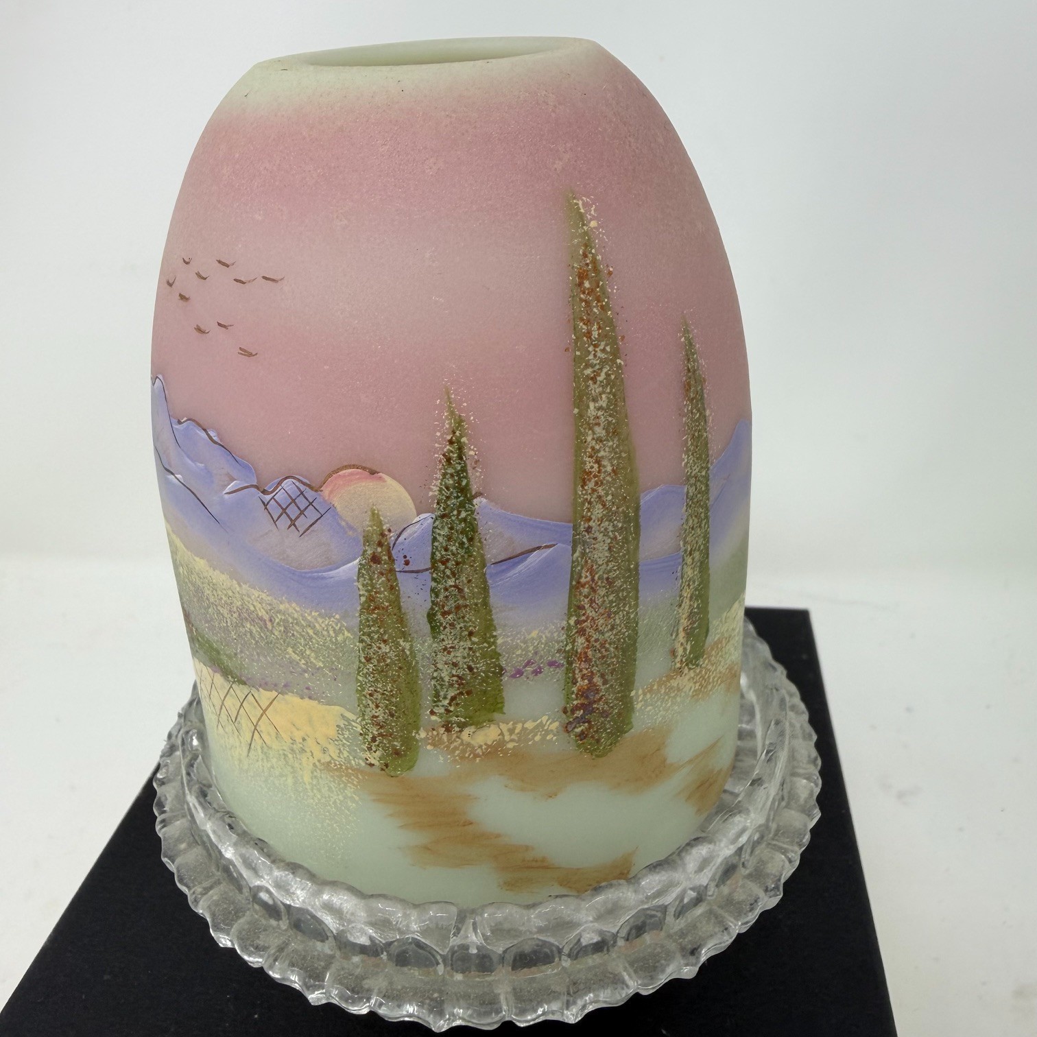 Fenton Tuscan Fields Hand-painted Signed Fairy Lamp D Robinson 971/1950