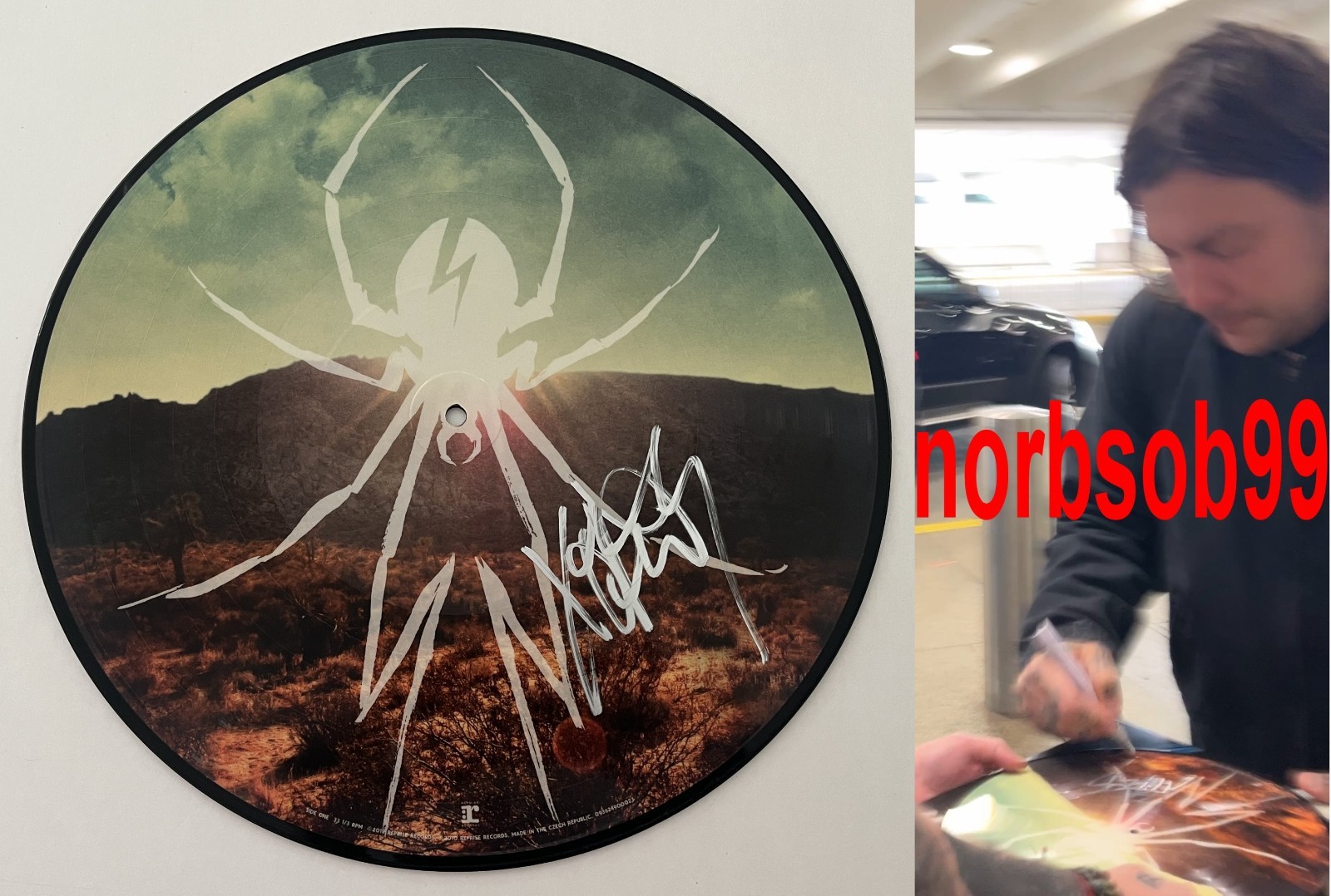 FRANK IERO SIGNED MY CHEMICAL ROMANCE DANGER DAYS PICTURE DISC EXACT VIDEO PROOF