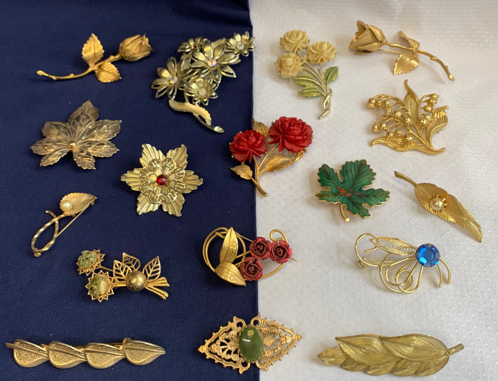 Vtg Brooch Lot Giovanni Coro Jonette Faux Gemstone Scatter Pins Costume Jewelry