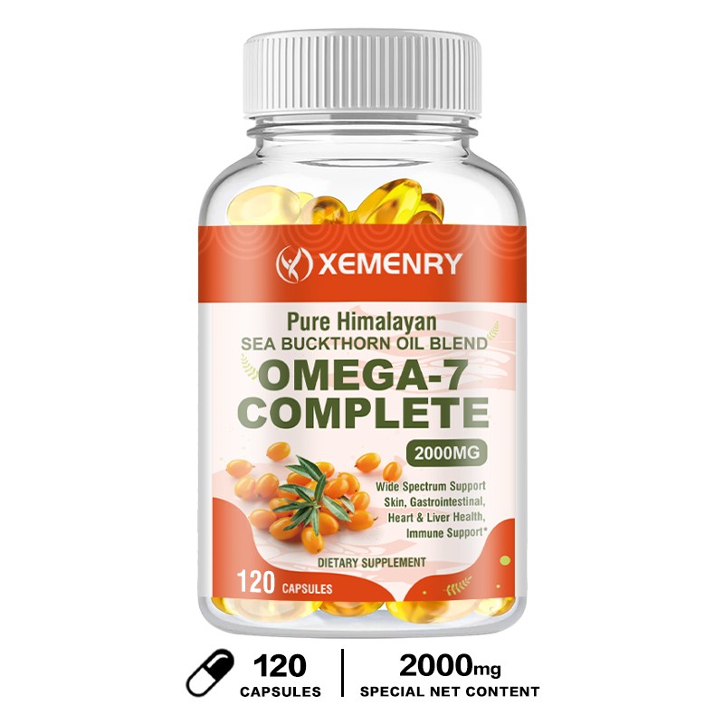 Omega-7 Complete 2000mg- Organic Sea Buckthorn Oil, Palmitoleic Acid- Anti-Aging
