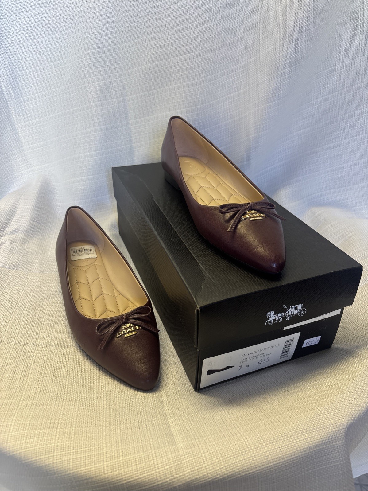 Coach Annabel Leather Balle Shoes Dark Cranberry Size 7 NWT