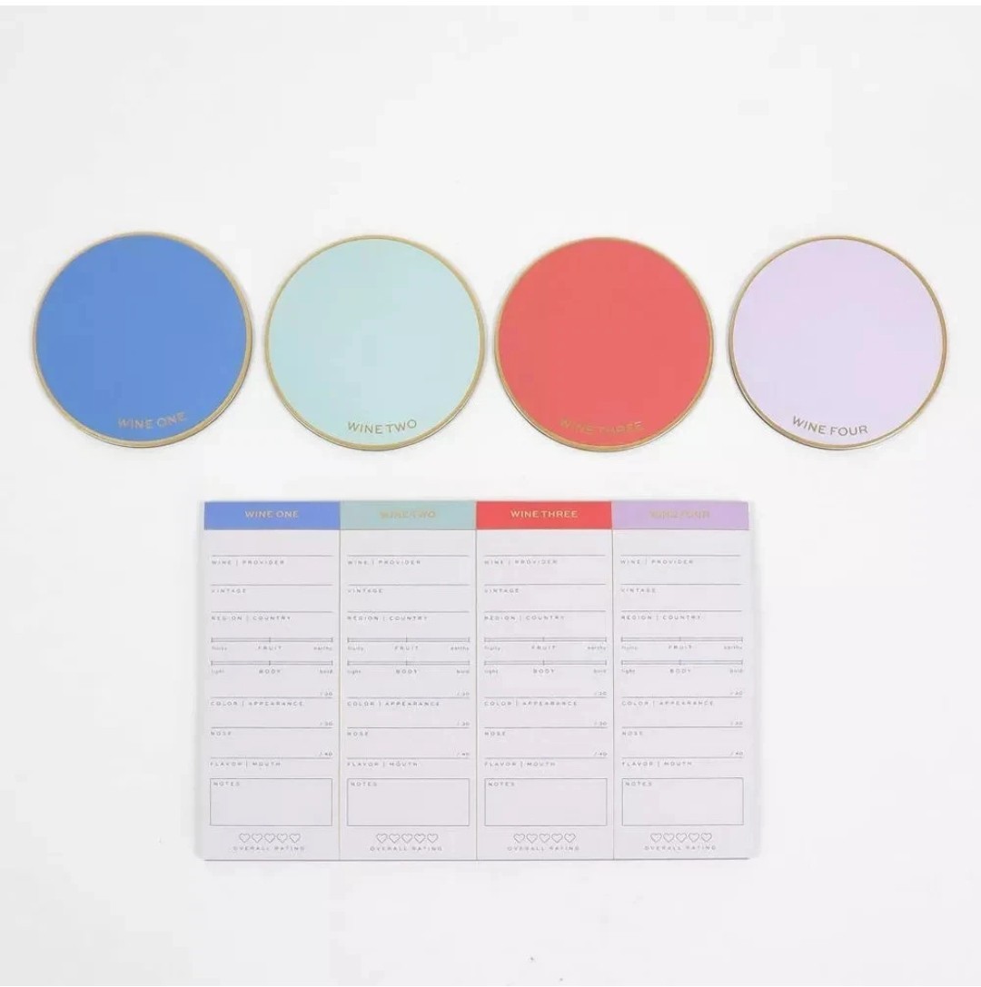 NEW UNOPENED Love X June Wine Tasting Kit 25 Rating Sheets 8 Coasters NEW UNOPENED Love X June Wine Tasting Kit 25 Rating Sheets 8 Coasters