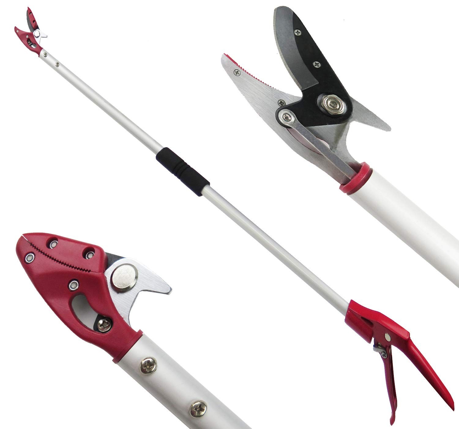 6FT Long Reach Pruner & Fruit Picker, Lightweight Aluminum Pole, Rotating Head, 6FT Long Reach Pruner & Fruit Picker, Lightweight Aluminum Pole, Rotating Head,