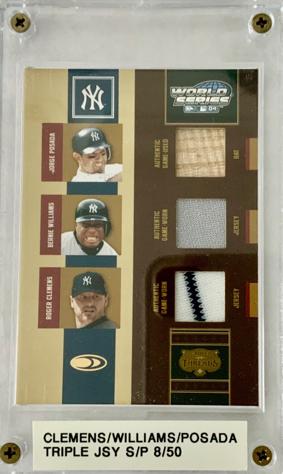 2004 Donruss  Triple Threads World Series  Clemens/Williams/Posada TT-5 # 8/50