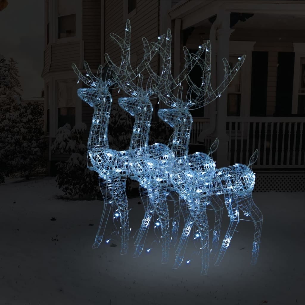 Acrylic Reindeer Christmas Decorations 3 pcs 47.2\ Acrylic Reindeer Christmas Decorations 3 pcs 47.2\