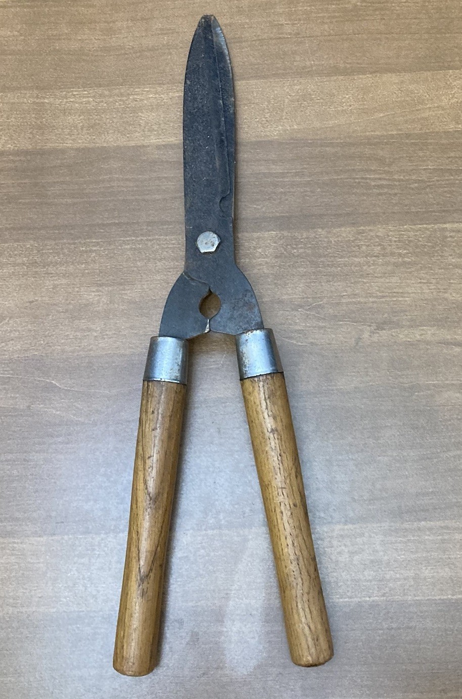 Vintage No. 8-C Hedge / Garden SHEARS 8” Blade with Wooden Handle