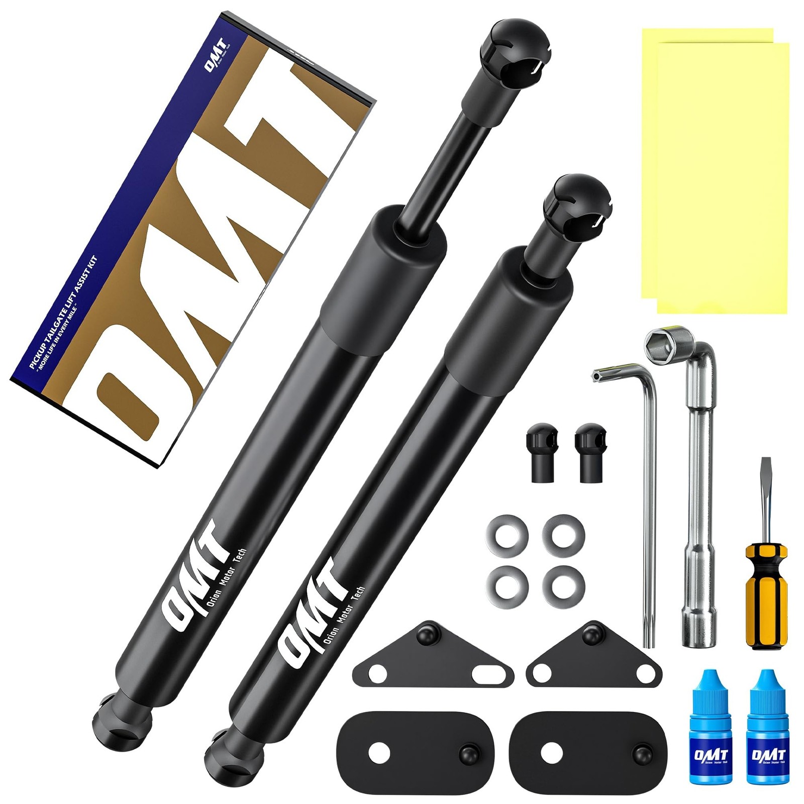 OMT Tailgate Assist Shock Absorbers Compatible with 2015-2026 Ford F150 Black