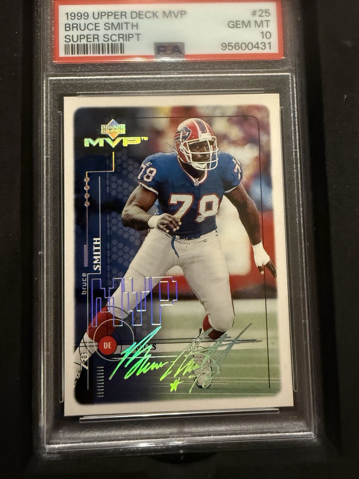 1999 Upper Deck MVP Bruce Smith #25 Buffalo Bills Super Script PSA 10 Pop 2 1999 Upper Deck MVP Bruce Smith #25 Buffalo Bills Super Script PSA 10 Pop 2