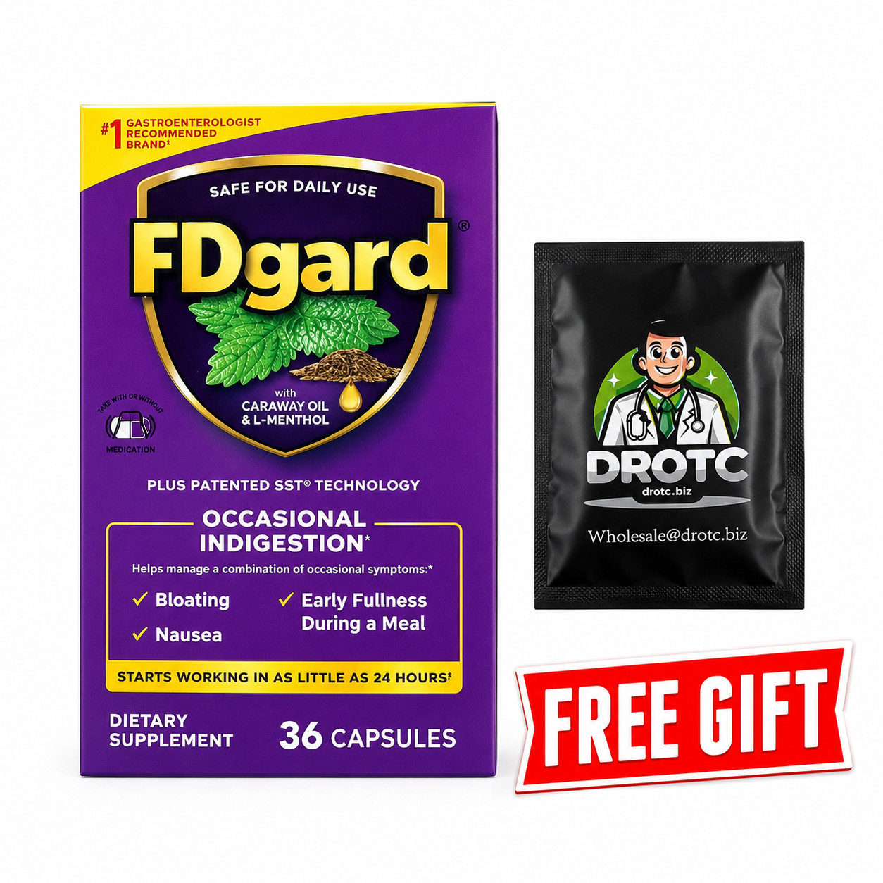 FDgard Gut Health Supplement Digestive Support 36 Capsule + Free Wipe EXP 06/27 FDgard Gut Health Supplement Digestive Support 36 Capsule + Free Wipe EXP 06/27