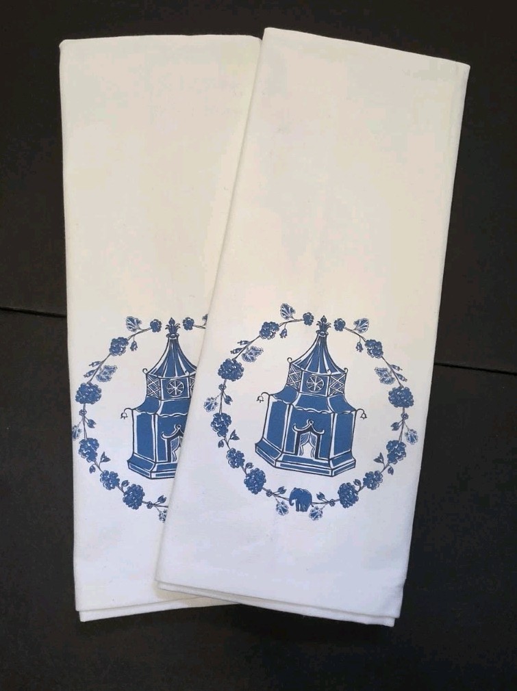 NEW MADCAP COTTAGE ROSANNEBECK Collection Cotton Tea Kitchen Towels Blue Pagoda