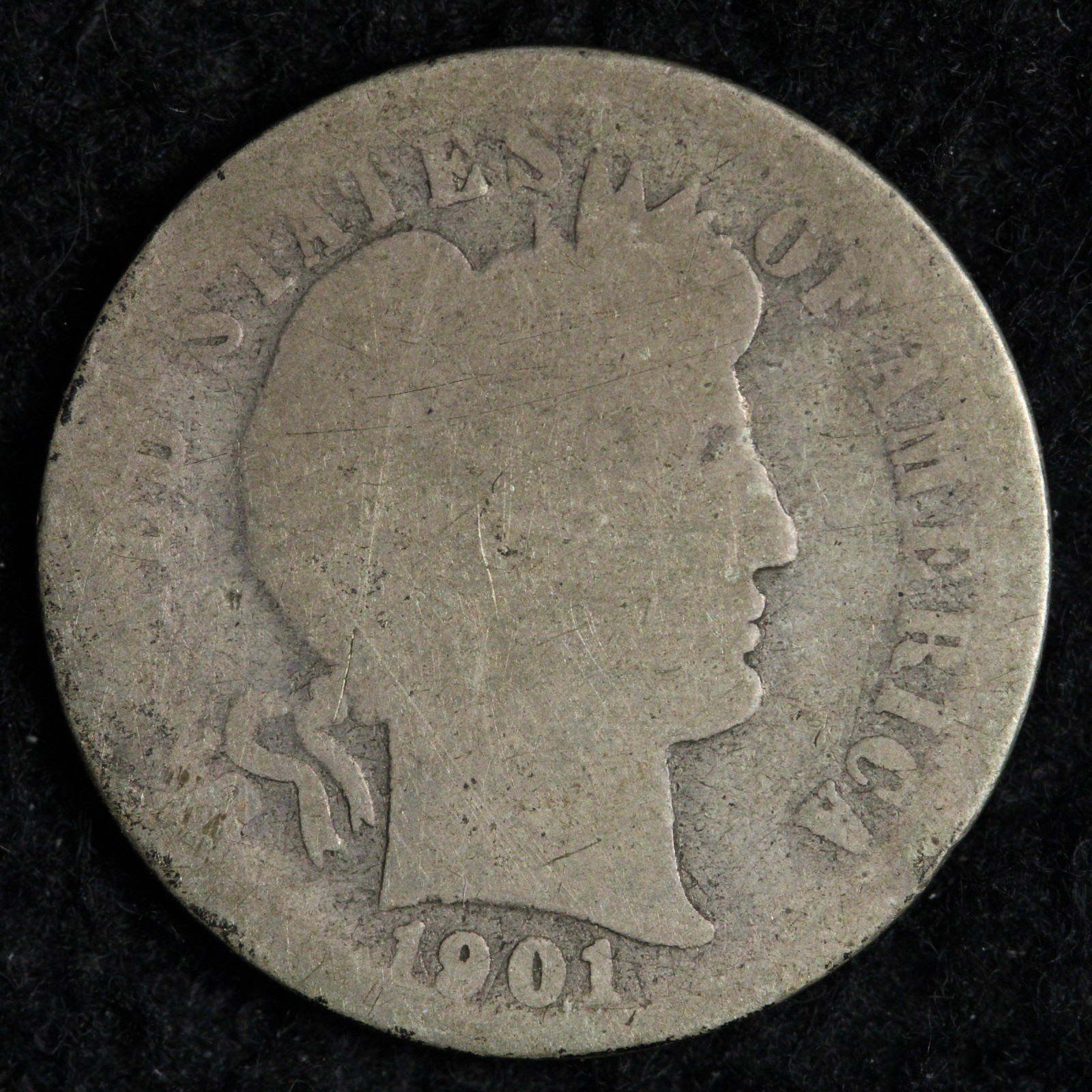 1901-S Barber Silver Dime AG E298 WZTNC