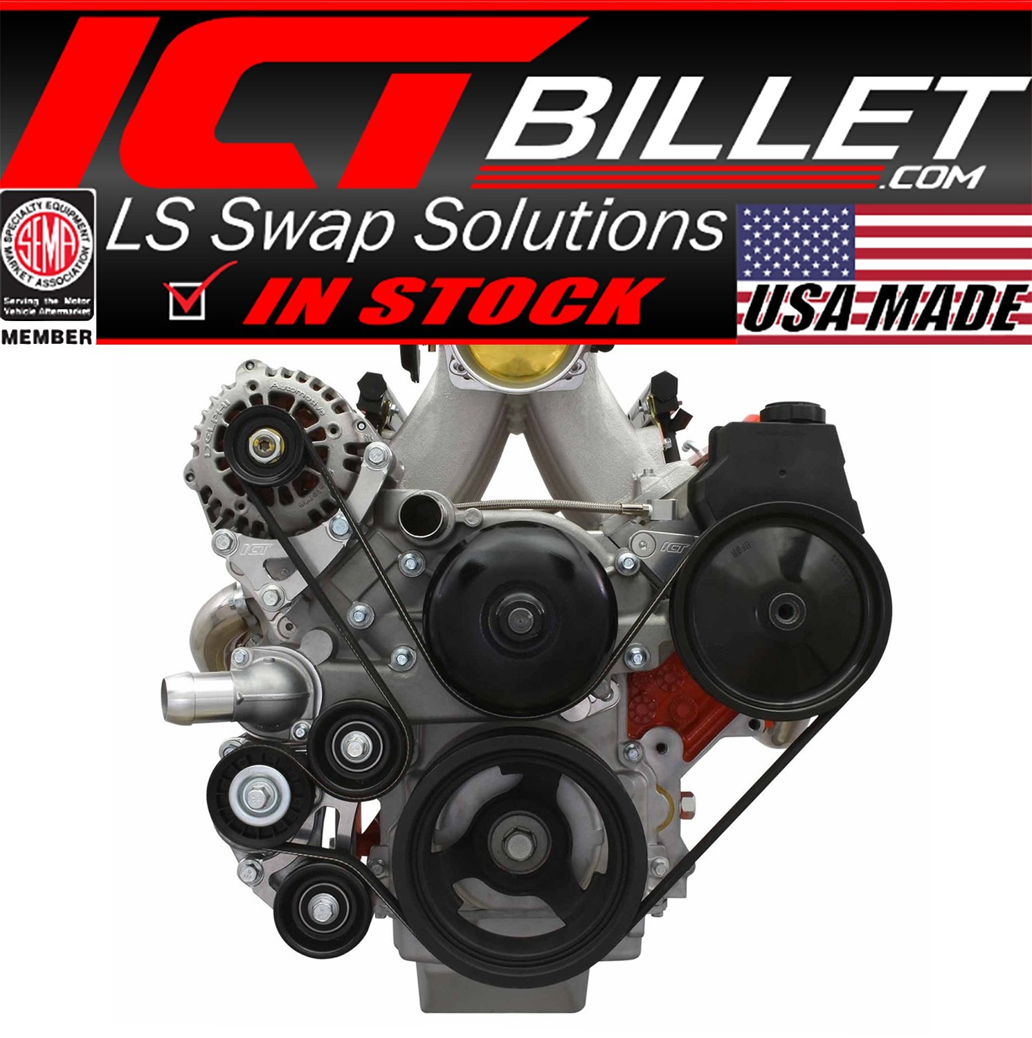 LS Truck Turbo - Alternator / Power Steering Bracket Kit for LS1 LS3 Water Pump