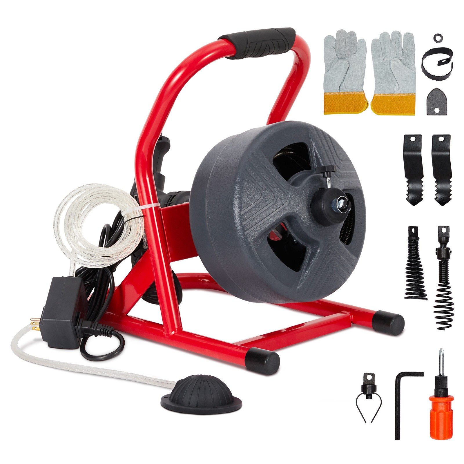 Electric Drain Cleaner Machine 50FT Sewer Snake Feed Pipe Unclogger Tool