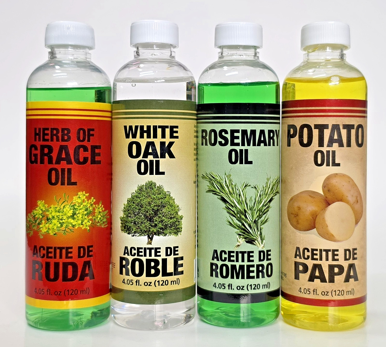 4 PACK Aceite de Ruda, Roble, Romero y Papa Massage Muscle / Back Pain / Hair 4 PACK Aceite de Ruda, Roble, Romero y Papa Massage Muscle / Back Pain / Hair