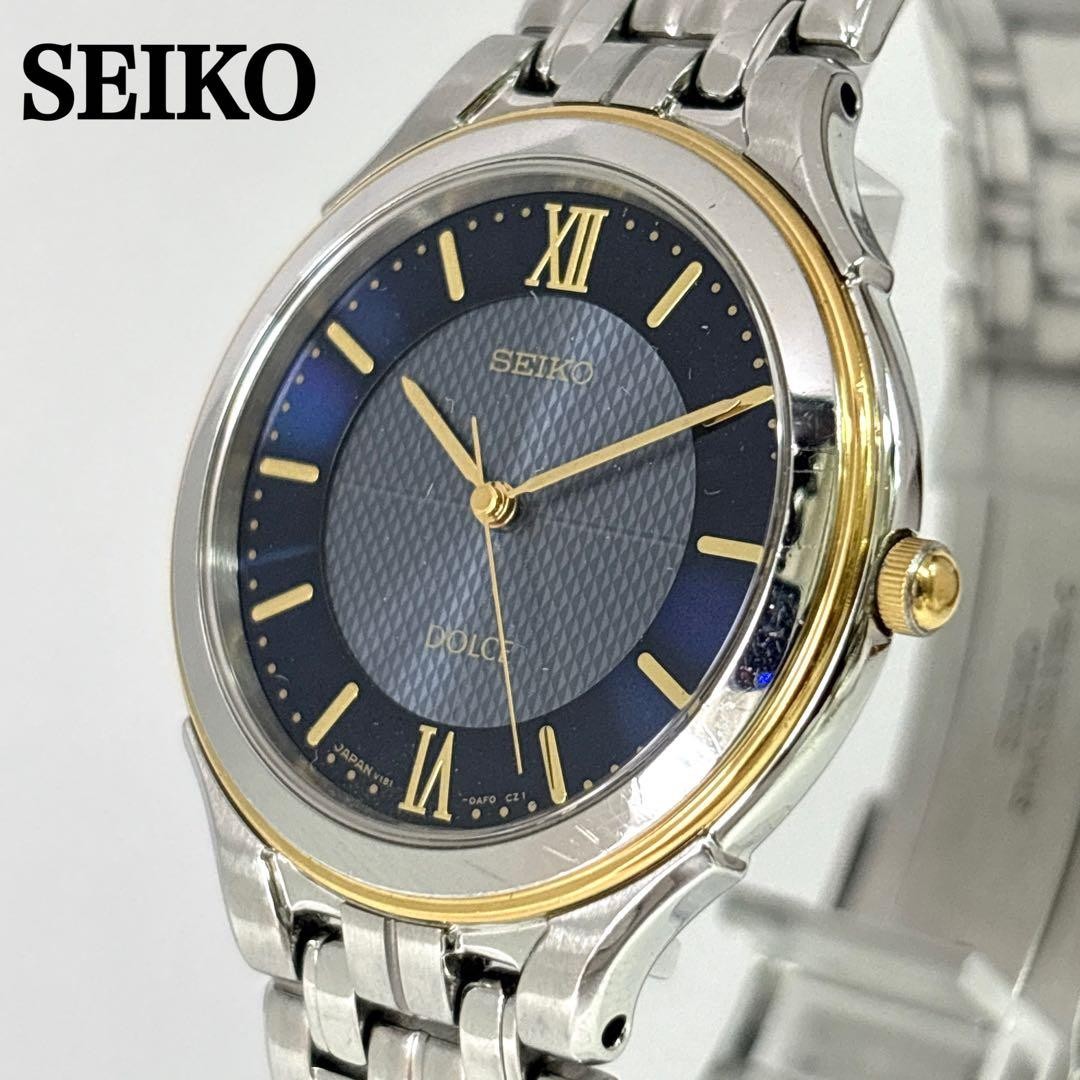 Seiko Dolche Quartz Dress Watch Blue Dial 33mm Stainless Steel Unisex
