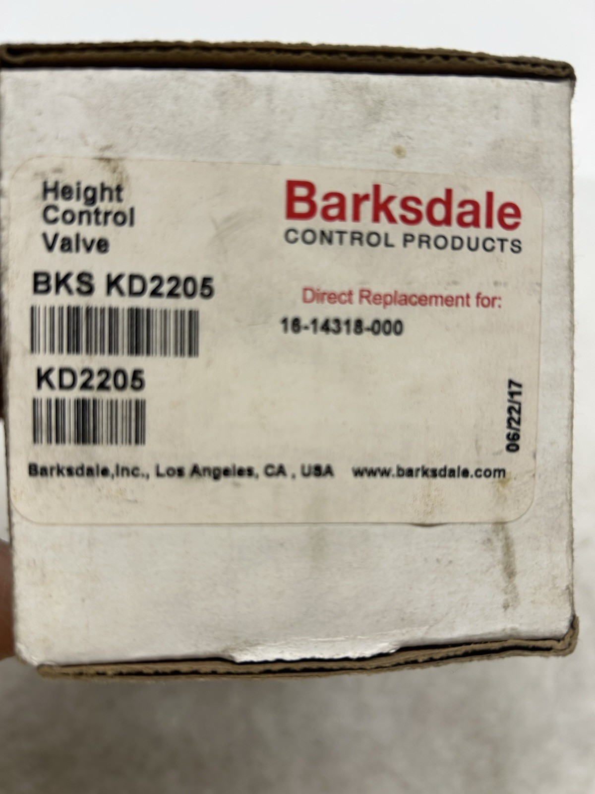 Barksdale KD2205 Height Control Valve – Direct Replacement 16‑14318‑000