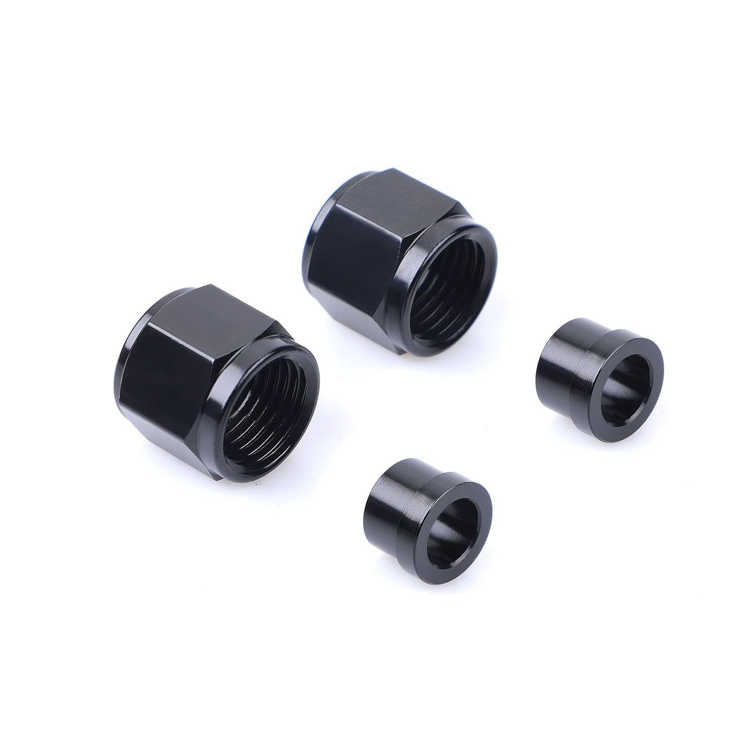 4PCS 6AN Hardline Tube Nut & Sleeve Fitting Adapter for 3/8