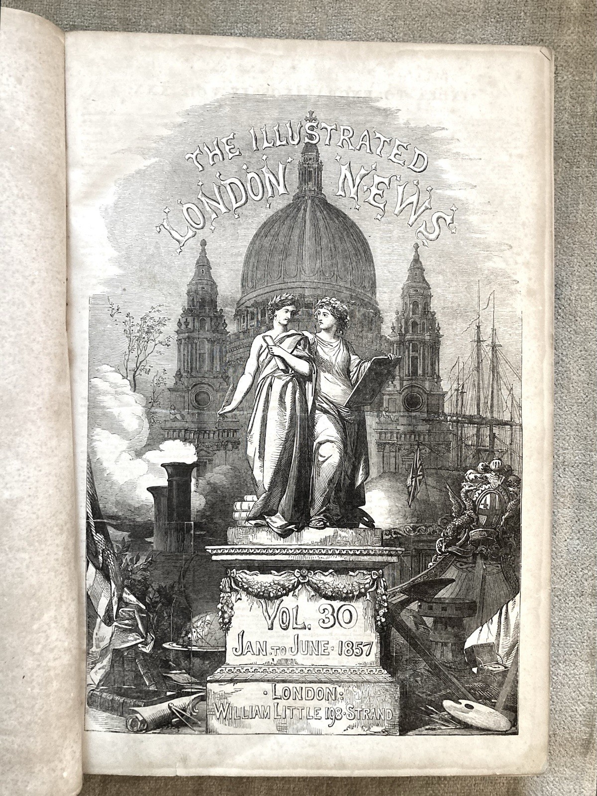 Antique Illustrated London News, 6 Months, Jan. To June, 1857, Good+ Condition Antique Illustrated London News, 6 Months, Jan. To June, 1857, Good+ Condition