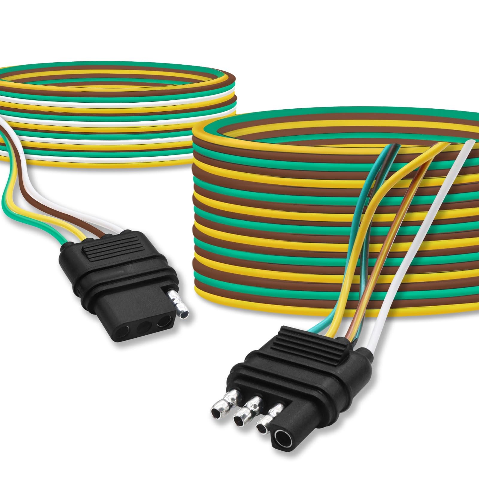 Seamaka 50ft 5 Wire 4Pin Trailer Wiring Harness,Extended Length 50FT Seamaka 50ft 5 Wire 4Pin Trailer Wiring Harness,Extended Length 50FT
