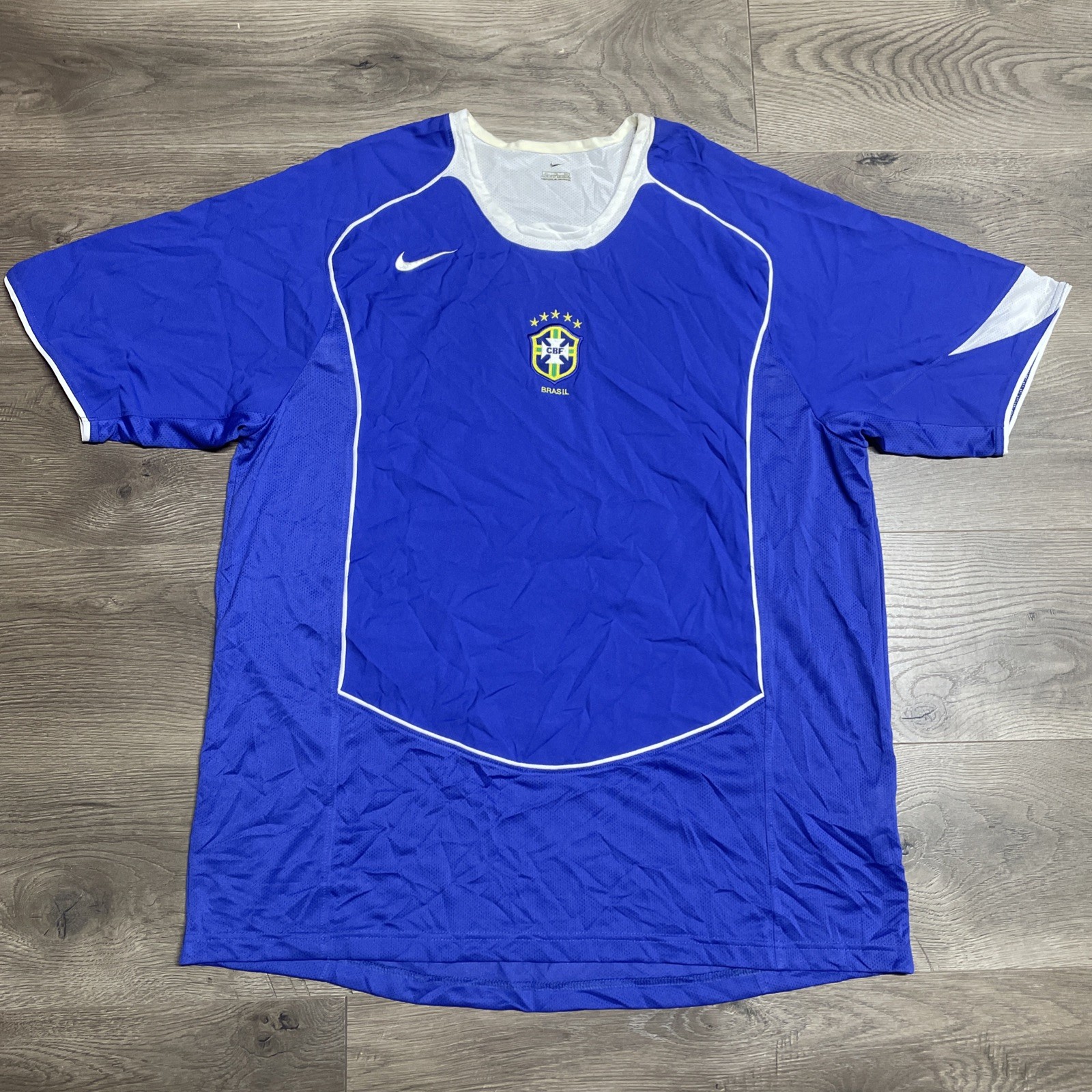 NIKE BRAZIL 2004 2005 AWAY FOOTBALL SHIRT SOCCER JERSEY XL CBF NATIONAL TEAM