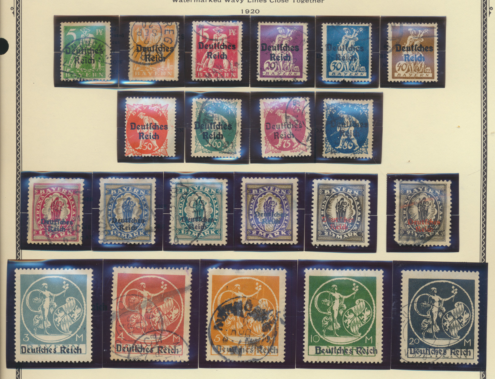 Bavaria (German State) Stamps Scott #256 To 275, Used