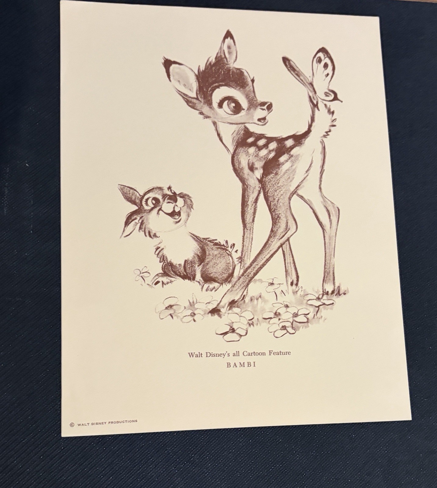 1942 Walt Disney Bambi Fan Card 1942 Walt Disney Bambi Fan Card