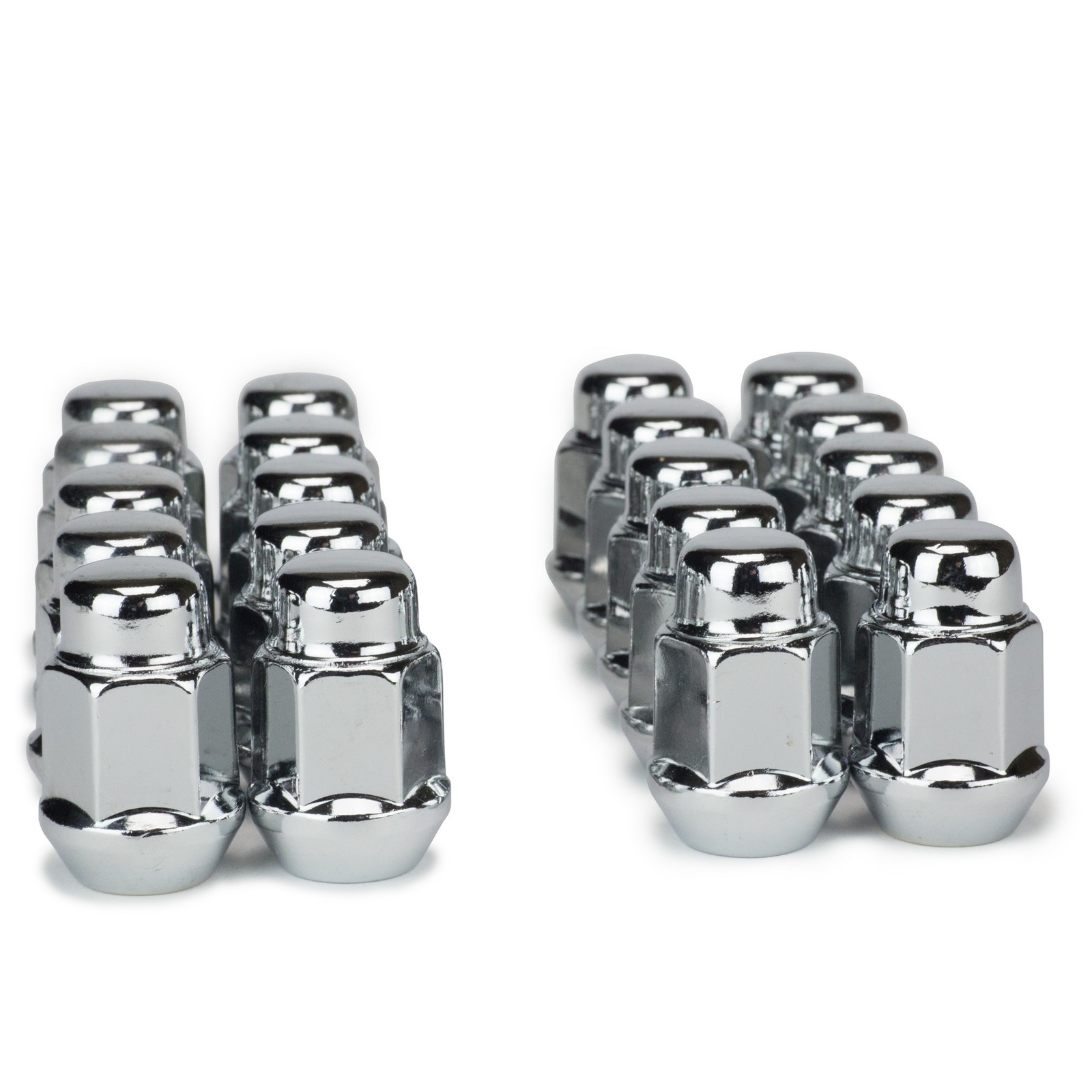 20 New Chrome Acorn Lug Nuts 10x RH Right & 10x LH Left Mopar