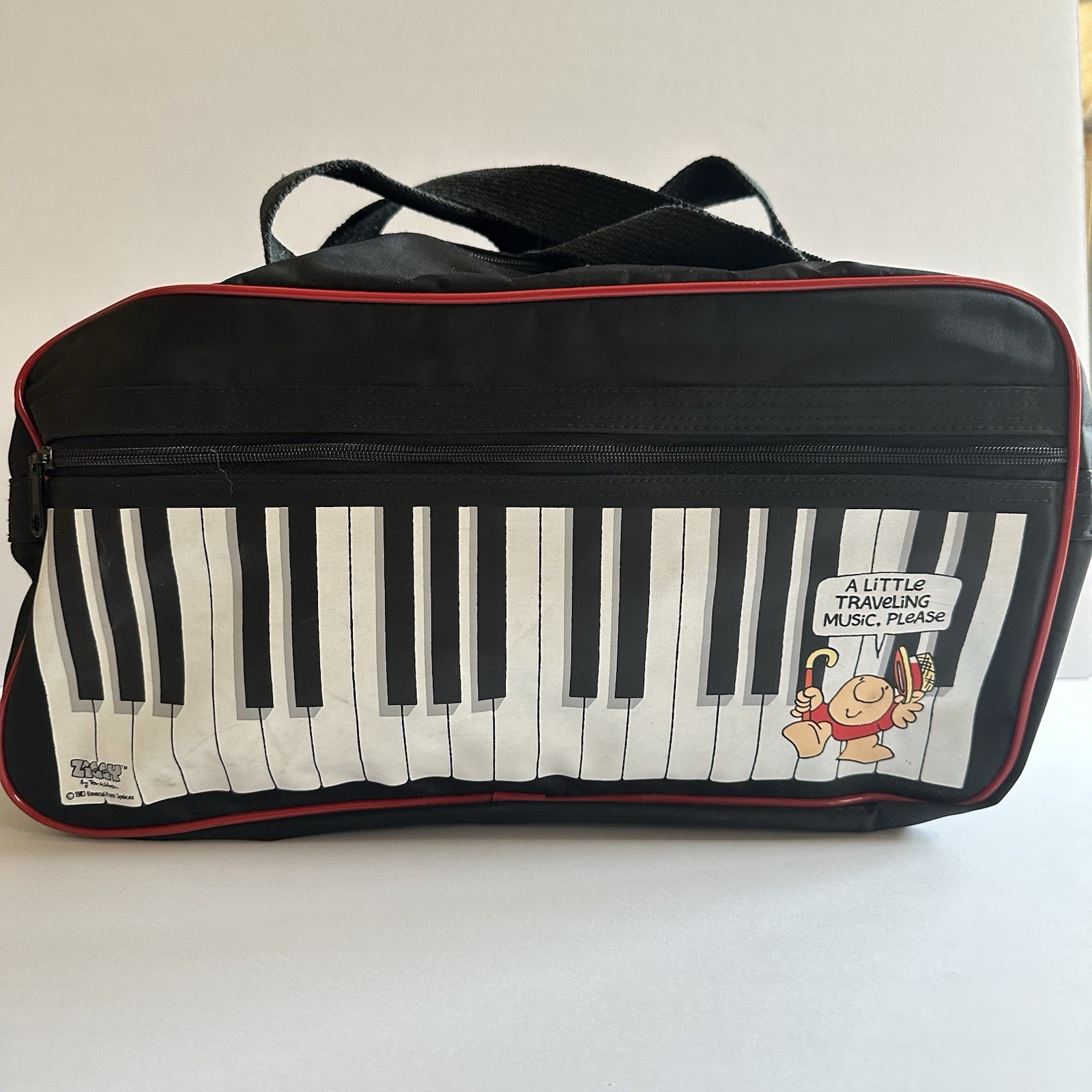 Vintage 1983 Ziggy Comics Cartoon Duffle Bag Piano Keyboard Music 16” RARE