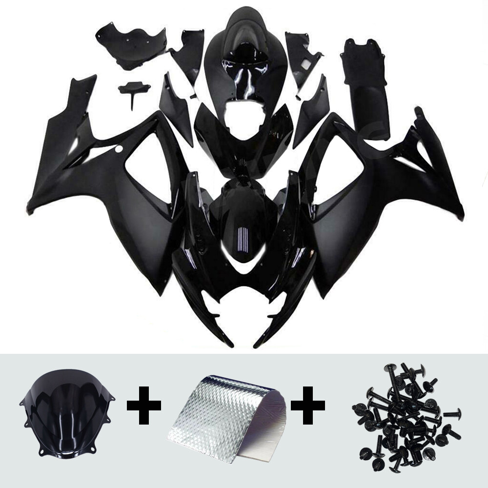 Black Fairings Kit for 2006 2007 Suzuki GSXR600 GSXR750 K6 Injection Bodywork