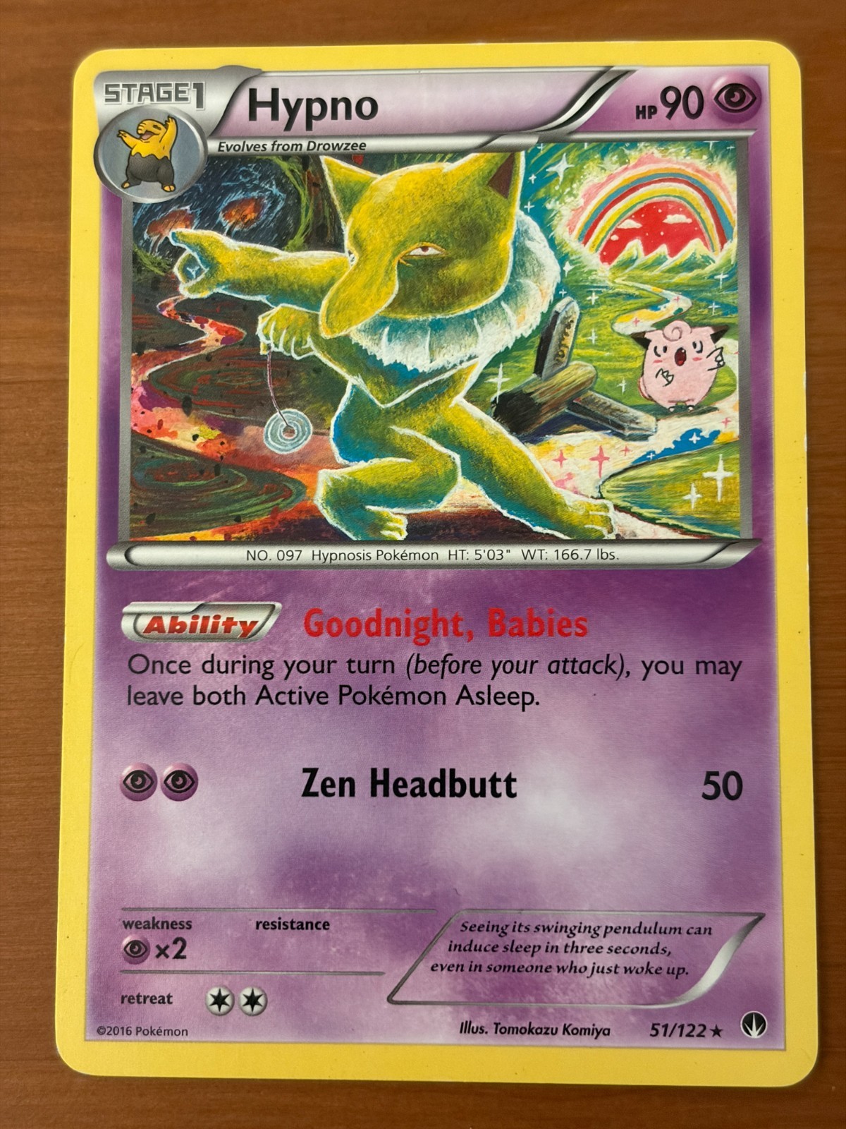 Hypno 51/122 Regular Rare LP - BREAKpoint 2016 - Pokemon TCG