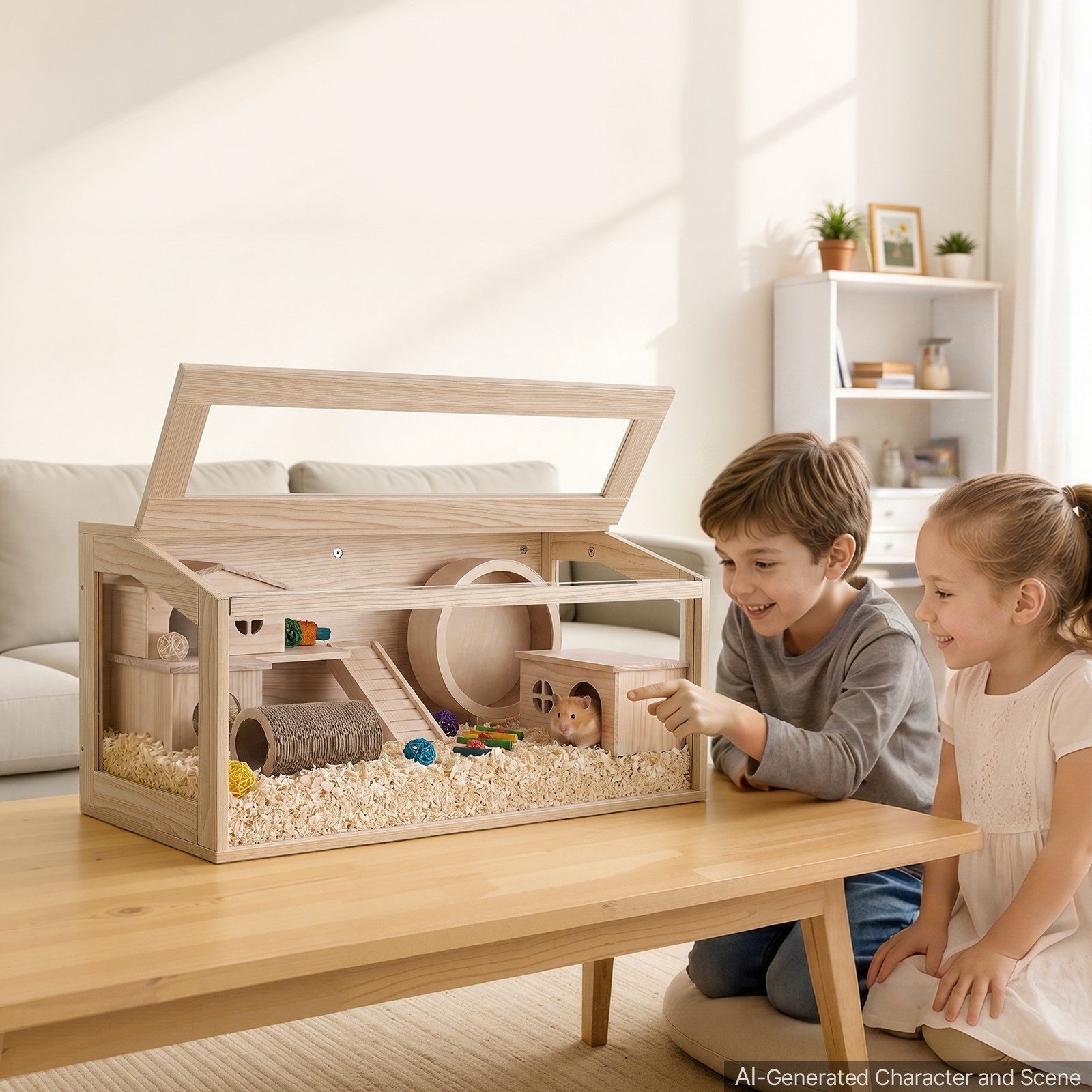Uimoso Wooden Hamster Cage Habitat 31.9