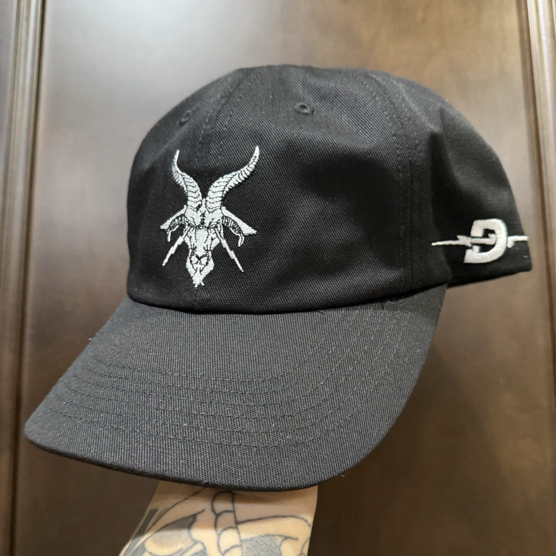 DEFCON GROUP Goathead Black Baseball Cap Hat One Size Unisex Adults DEFCON GROUP Goathead Black Baseball Cap Hat One Size Unisex Adults