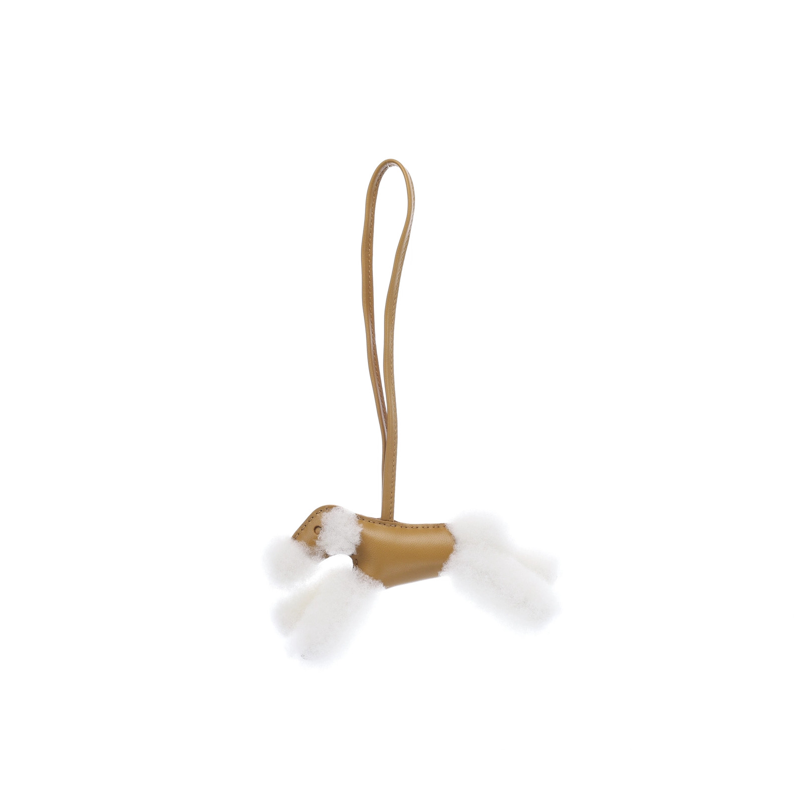 Hermès Rodeo Poodle Bag Charm Sesame/White Lambskin Wool (Gold)