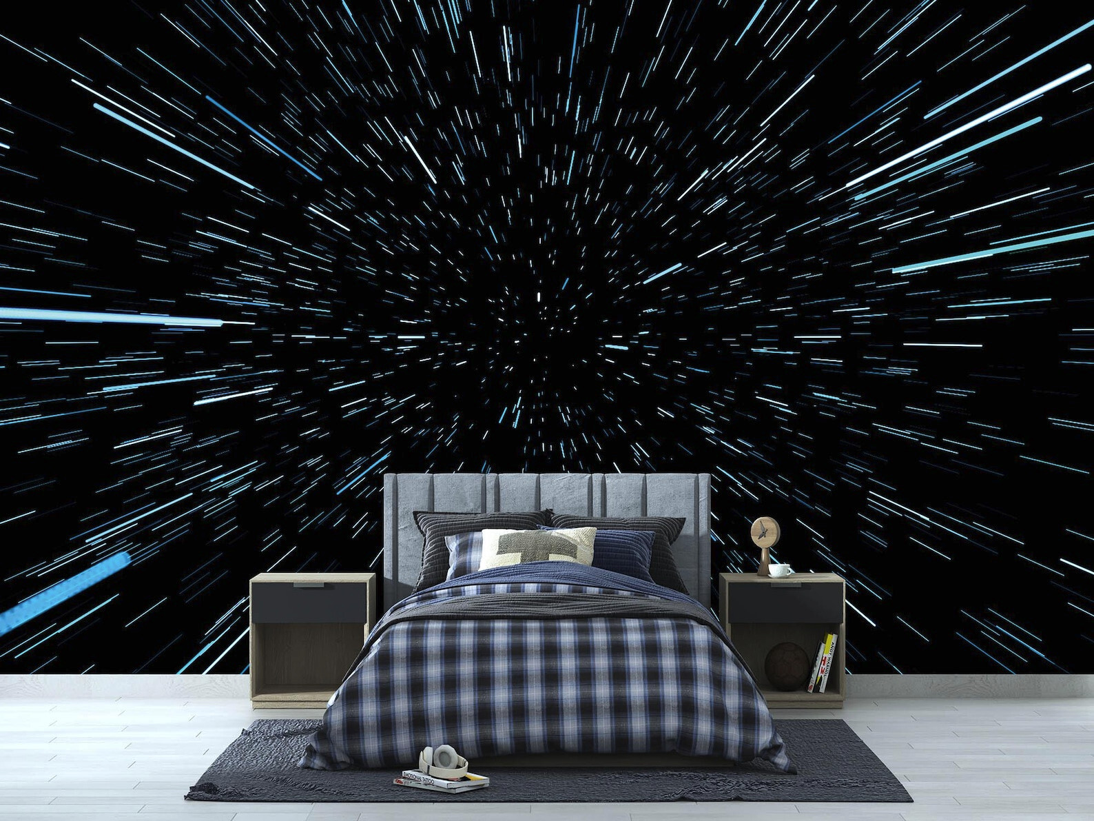 Hyperspace Wall Mural, Futuristic Cyberpunk Wallpaper, Star, War Ship Cabin View Hyperspace Wall Mural, Futuristic Cyberpunk Wallpaper, Star, War Ship Cabin View
