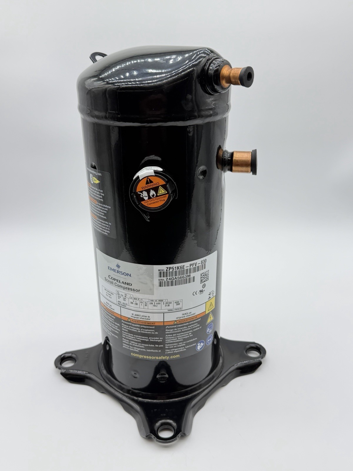 Copeland ZP51K6E-PFV-830  51,000 BTU R410A 208-230 1PH ZP51K5E-PFV-130 BRAND NEW
