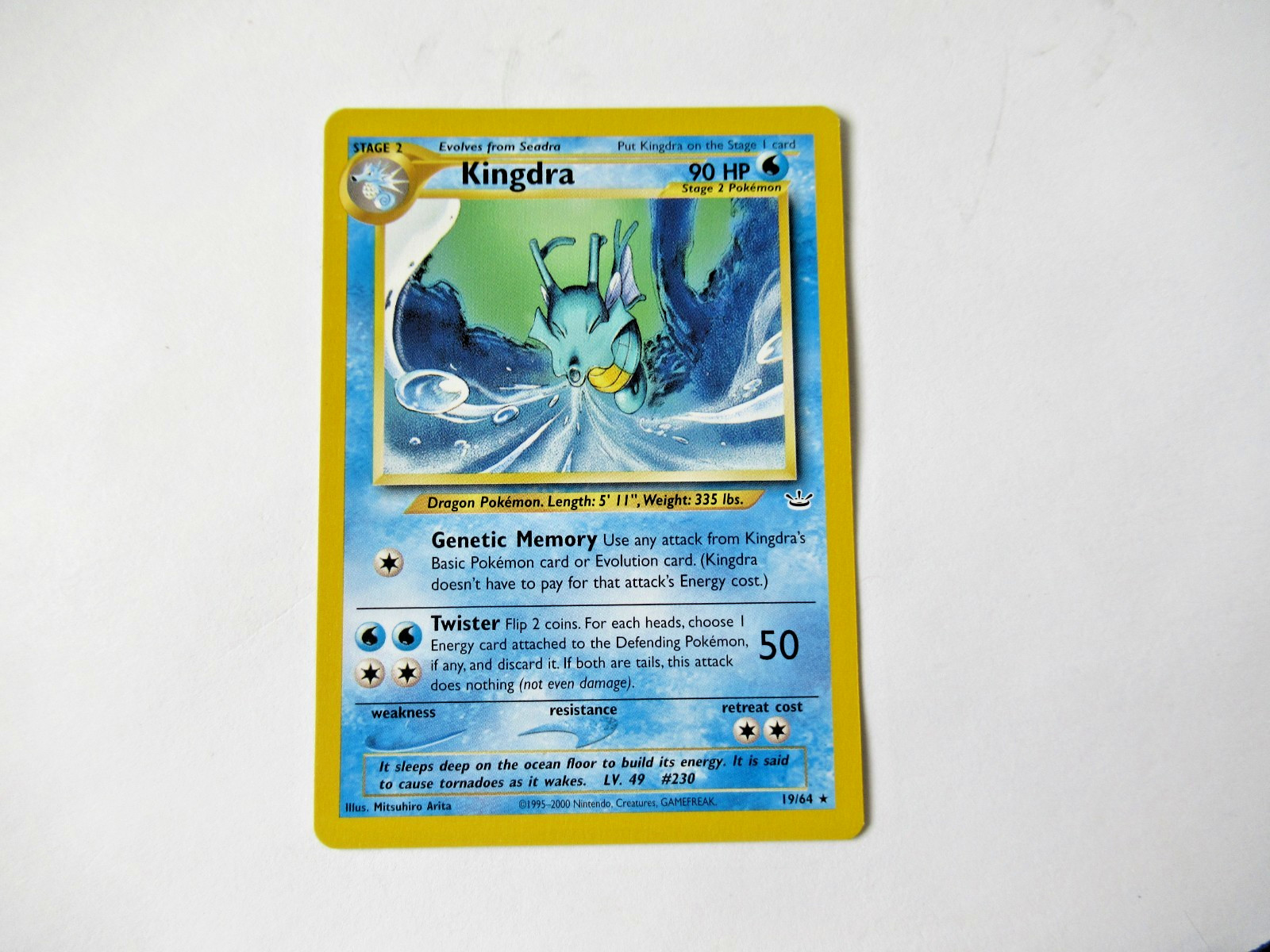 Pokemon Kingdra Neo Revelation Non-Holo Rare 19/64 WOTC 2001 LP/NM Pokemon Kingdra Neo Revelation Non-Holo Rare 19/64 WOTC 2001 LP/NM