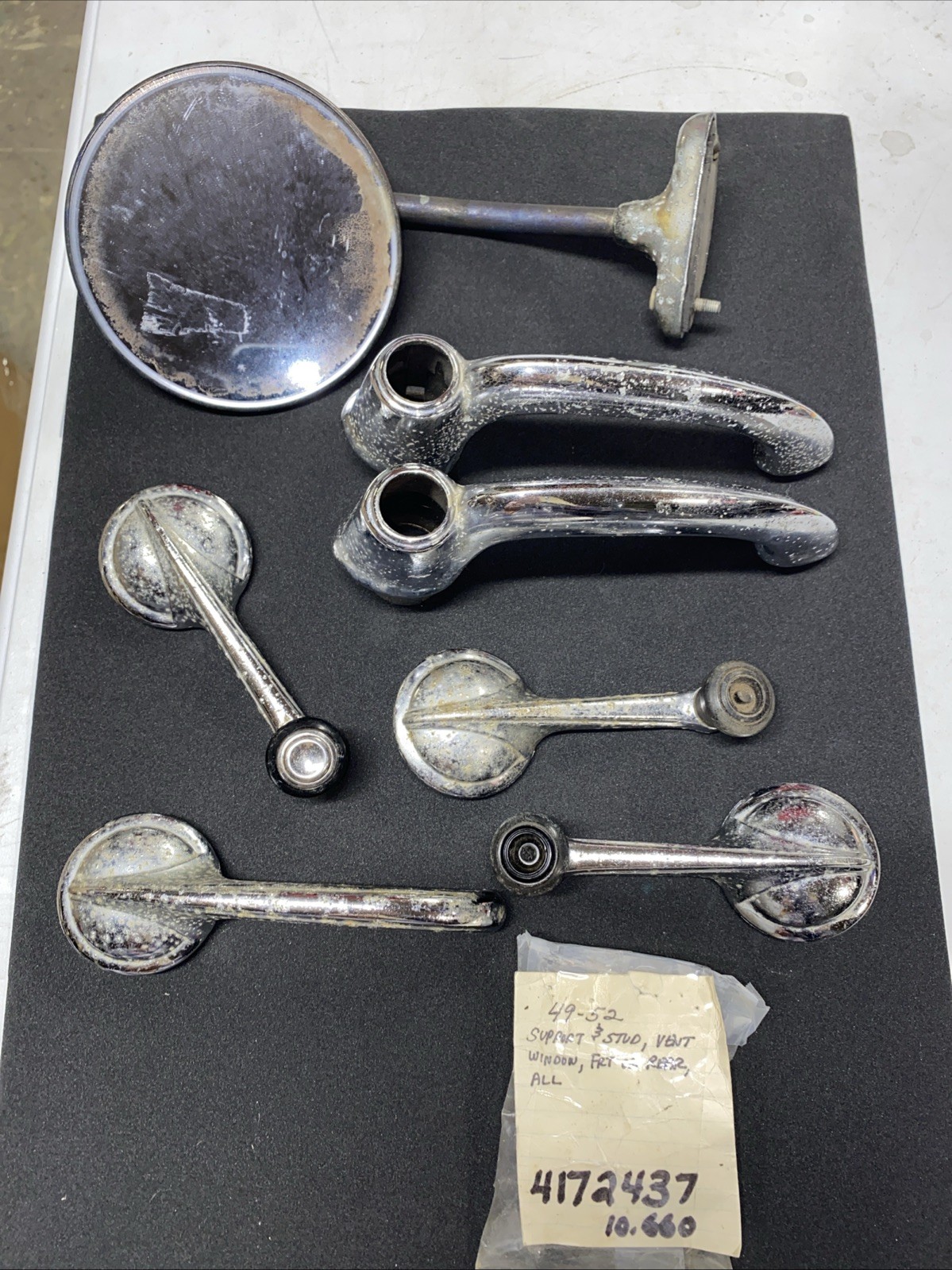 Vintage Original 1951-1953 GM Vehicle Window Cranks, Door Handles, Mirror Vintage Original 1951-1953 GM Vehicle Window Cranks, Door Handles, Mirror