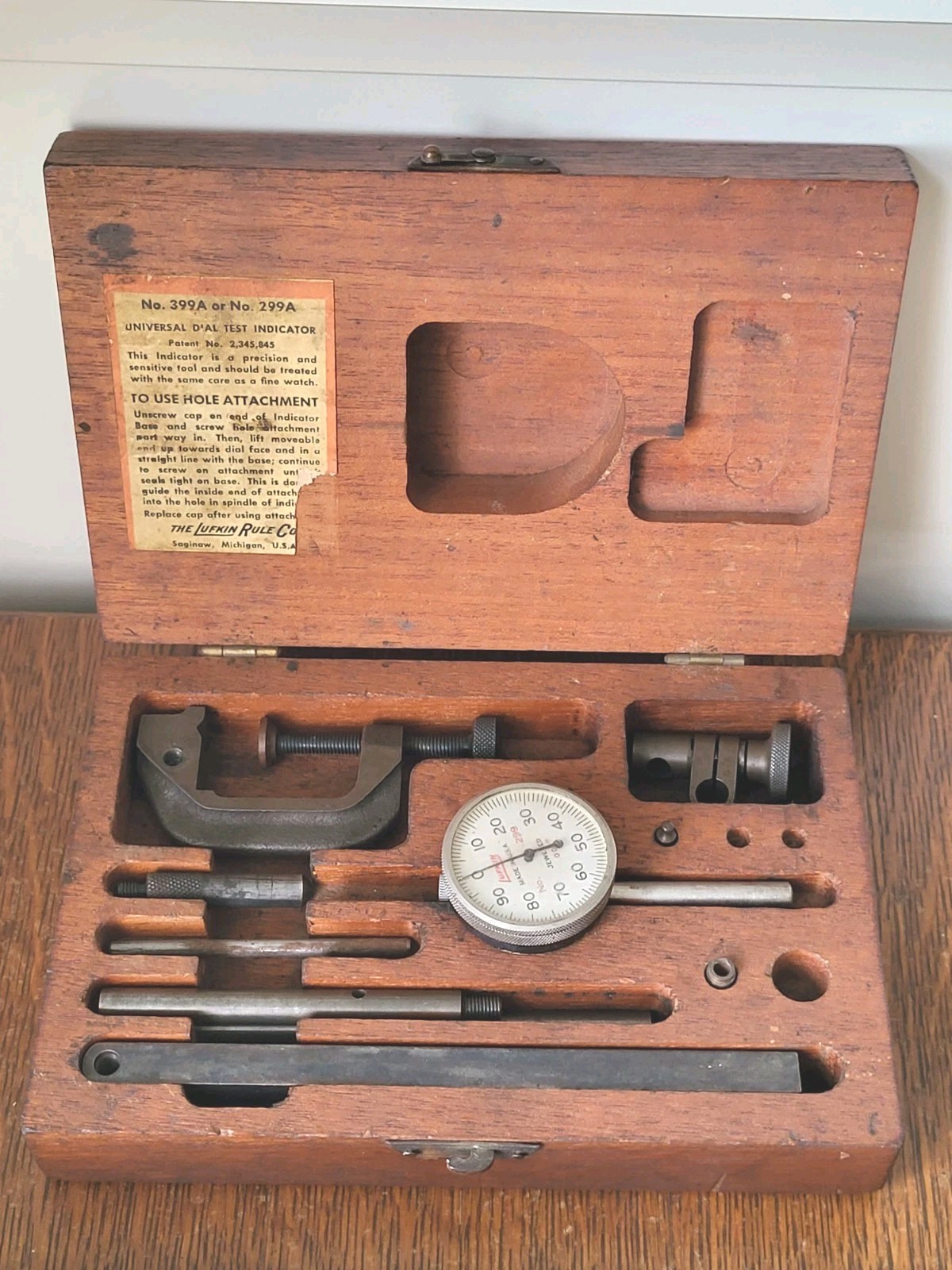 Vintage Lufkin Rule No. 299 Jeweled Dial Test Indicator .001