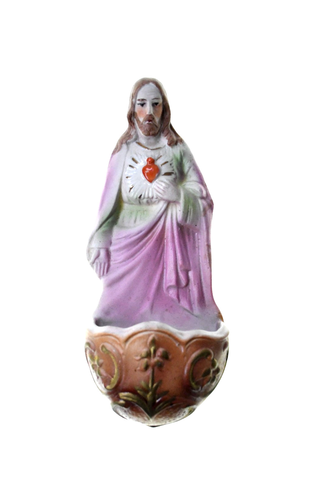 Italian VTG Ceramic Holy Water Font Crucifix Catholic Wall Hanging Jesus 6 Italian VTG Ceramic Holy Water Font Crucifix Catholic Wall Hanging Jesus 6