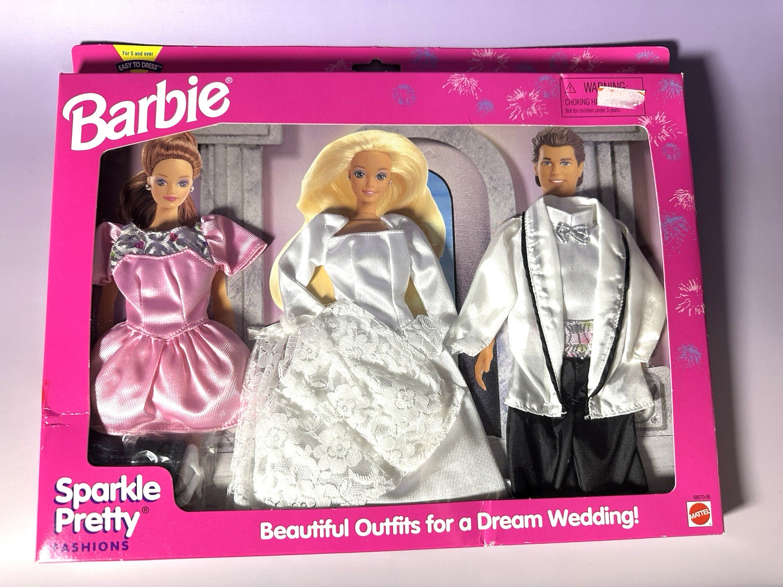 Vintage 1996 Barbie Sparkle Pretty Fashions Dream Wedding - 3 Outfit Set #68070
