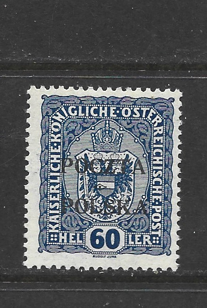POLAND - 1919 The Kraków Issues - 60 HELLER  MINT HINGED.